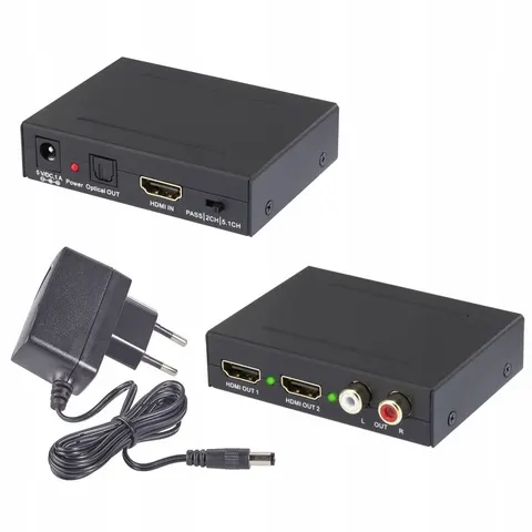 Splitter rozdzielacz HDMI ekstraktor 1920x1080px Full HD Dolby Digital