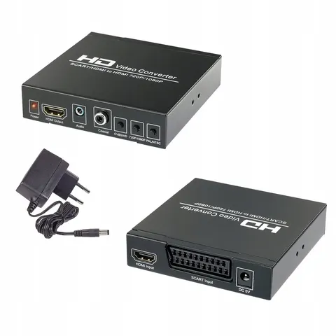 Konwerter adapter Scart na HDMI przejściówka video jack 3.5 mm Speaka