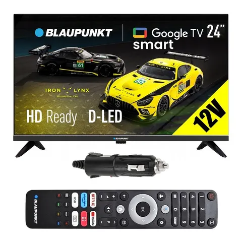 Telewizor 12V Blaupunkt smart Google TV WiFi BT LAN 24'' HD Ci+ SAT DVBT2