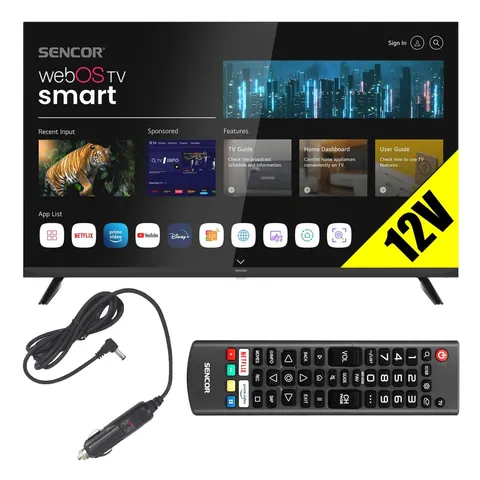 Telewizor smart tv webOS WiFi BT LED Sencor 24" HD HDR10 DVBT2 CI+ 230V 12V