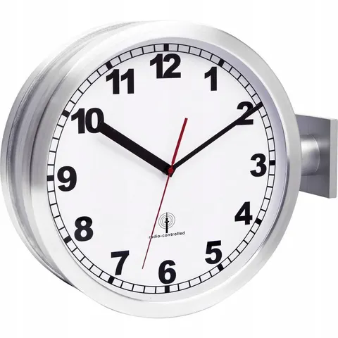 Zegar ścienny sterowany radiowo aluminiowy 40cm auto czas DCF77