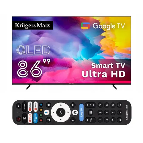 Telewizor QLED 4K UHD 86" Smart Google TV Kruger&Matz DVB-T2/S2 H.265 Hevc