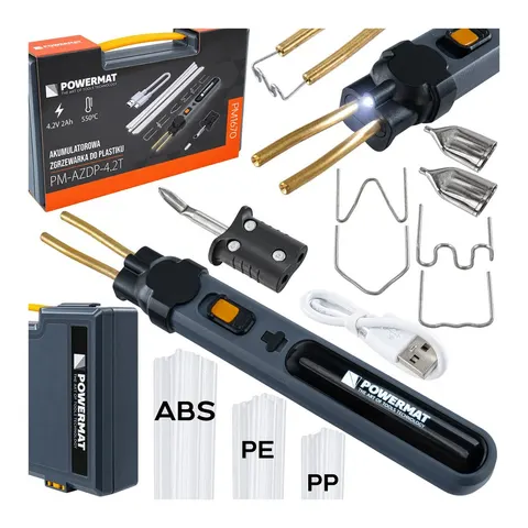 Zgrzewarka spawarka do plastiku akumulatorowa 2000 mAh LED 4.2V 300 zszywek