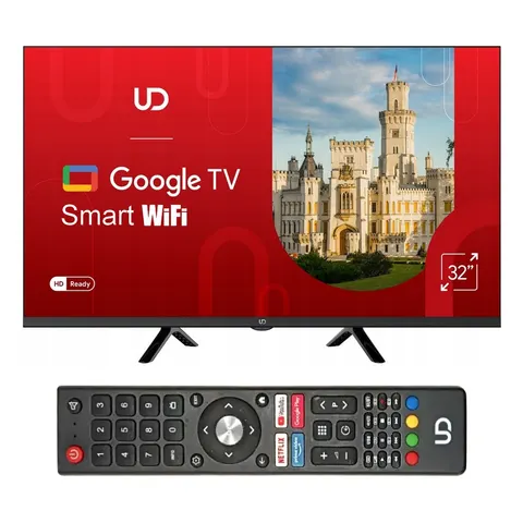 TELEWIZOR SMART GOOGLE TV UD 32'' HD WiFi Bluetooth DVBT2 HEVC DOLBY