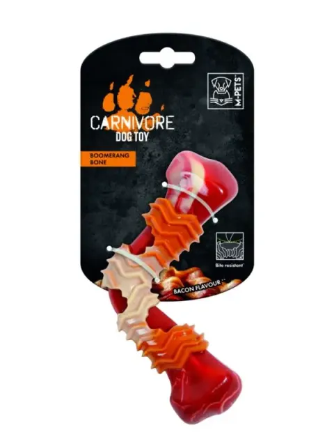 CARNIVORE BOOMERANG BONE gryzak o zapachu bekonu 17cm
