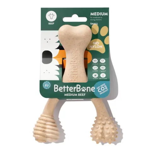 BetterBone Small Medium Beef - gryzak z bezpiecznej celulozy roślinnej z suszoną wołowiną