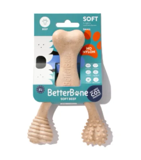 BetterBone Small Soft Beef - gryzak z bezpiecznej celulozy roślinnej z suszoną wołowiną