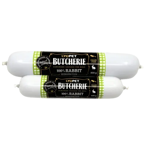 LYOPET Butcherie Kiełbasa treningowa Królik 400g