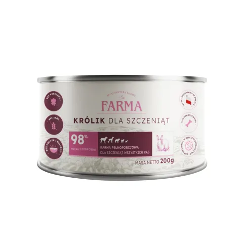 FARMA Select Królik 200g dla szczeniaka Monoproteinowa karma mokra dla psa