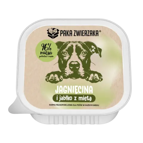 Jagniecina z jabłkiem i miętą 150g Karma mokra Paka Zwierzaka