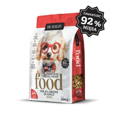 Dr Malou Karma liofilizowana 1kg Kaczka z królikiem
