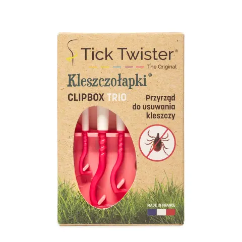 Tick Twister Kleszczołapki ClipBox różowe 3 sztuki + etui