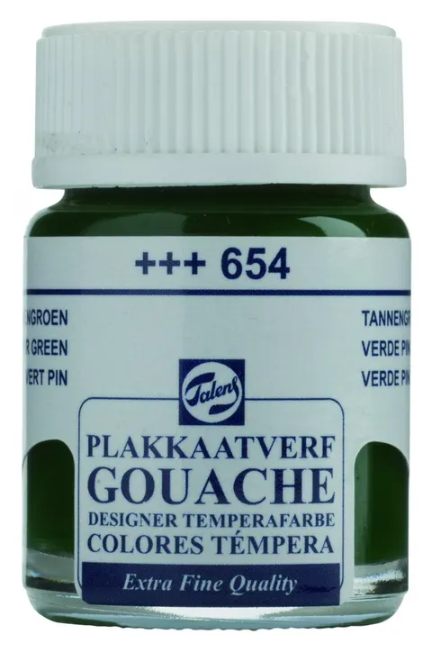 Farba gwasz Talens Gouache Extra Fine 654 Fir Green 16 ml