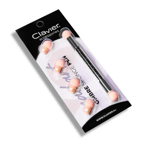 Clavier Pędzelek do Ombre Gąbki Stempel + Aplikator Czarny (6szt gąbek)