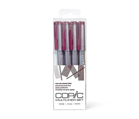 Copic Multiliner cienkopis wine – zestaw 4 sztuk (0,05 / 0,1 / 0,3 / 0,5 mm)