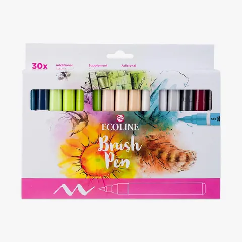 Pisaki pędzelkowe akwarelowe Talens Ecoline Brush Marker – zestaw 30 kolorów Additional
