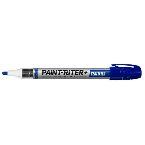 Marker z farbą ciekłą Markal Paint-Riter+ Certified niebieski (96884) — certyfikowany do stali nierdzewnej i superstopów