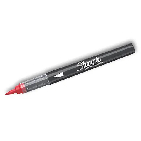 Marker Sharpie Acrylic RED (czerwony) brush