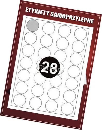 Etykiety samoprzylepne białe Okrągłe FI40 (500ark)