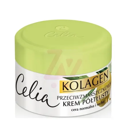 CELIA KOLAGEN Krem półtłusty do twarzy, OLIWKA, 50 ml