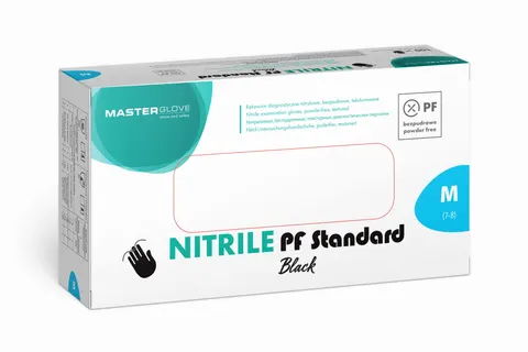 Masterglove Czarne M Rękawiczki Nikrylowe 100 szt