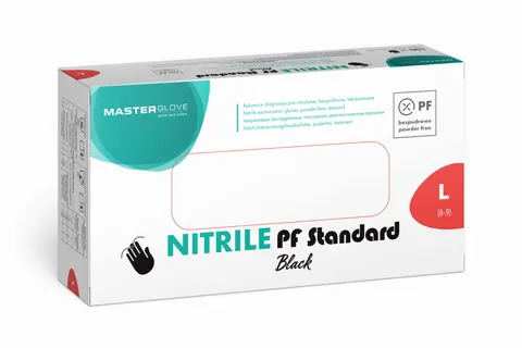 Masterglove Czarne L Rękawiczki Nikrylowe 100 szt