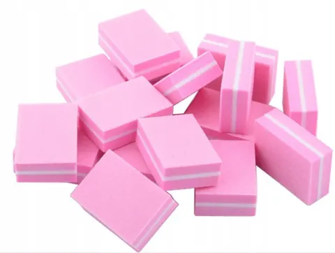 50 x MINI BLOK POLERSKI POLERKA BUFFER DO PAZNOKCI RÓŻOWY 100/180