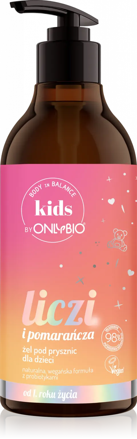 Body in Balance Kids Żel do mycia ciała Liczi i Pomarańcza 400 ml