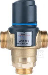 AFRISO ATM 763 DN20, G1\" - Termostatyczny zawór mieszający, zakres temperatury 35÷60°C, Kvs 3,2"