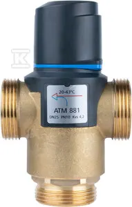 AFRISO ATM 881 DN25, G1¼\" - Termostatyczny zawór mieszający, zakres temperatury 20÷43°C, Kvs 4,2"