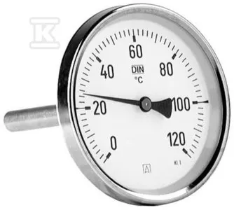 Termometr bimetaliczny BiTh 100 fi 100 mm, 0-120C, tuleja 45