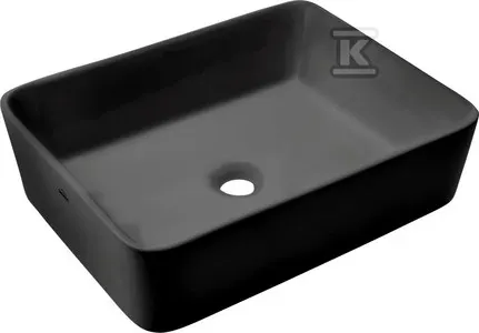 INVENA PAROS umywalka nablatowa 48,5 cm, czarna półmatowa