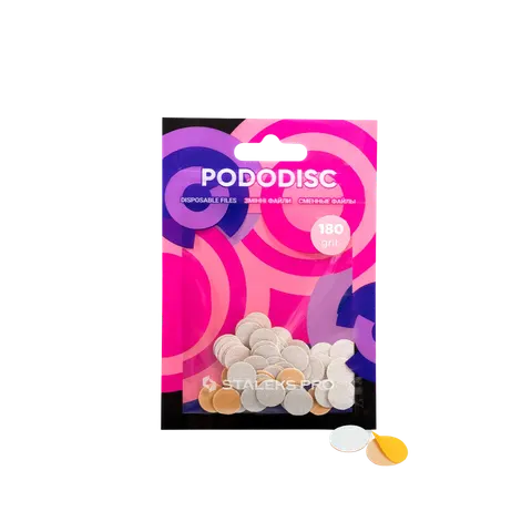 Białe wymienne nakładki do PODODISC STALEKS PRO XS, gradacja 180 (50 szt.)