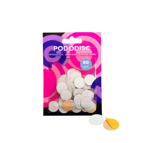 Białe wymienne nakładki do PODODISC STALEKS PRO S, gradacja 80 (50 szt.)