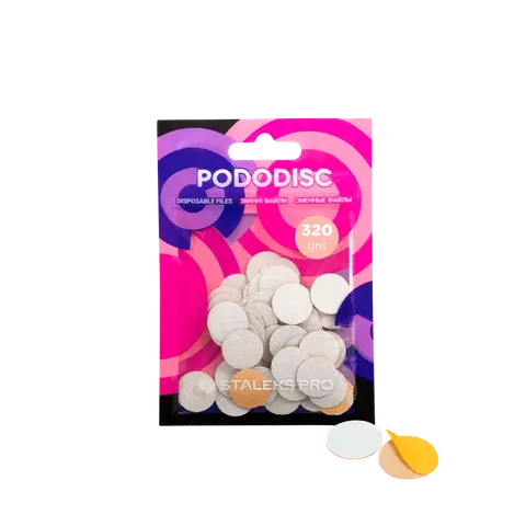 Białe wymienne nakładki do PODODISC STALEKS PRO S, gradacja 320 (50 szt.)