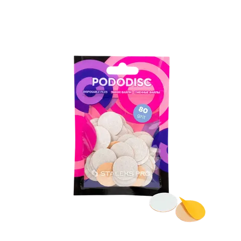 Białe wymienne nakładki do PODODISC STALEKS PRO M, gradacja 80 (50 szt.)