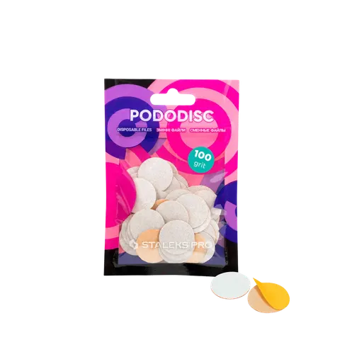 Białe wymienne nakładki do PODODISC STALEKS PRO M, gradacja 100 (50 szt.)