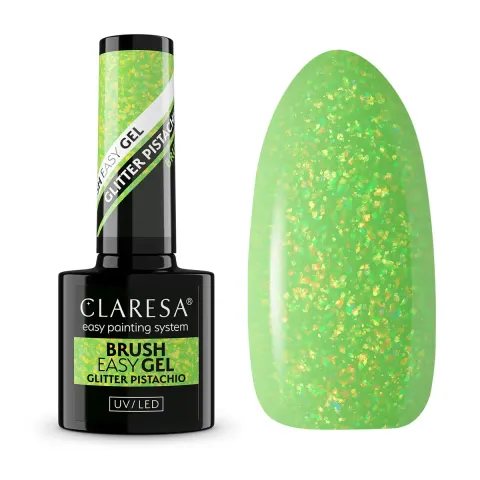 Claresa Żel w Butelce Brush Easy Glitter Pistachio 5g