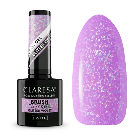 Claresa Żel w Butelce Brush Easy Glitter Violet 5g