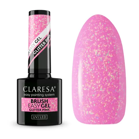 Claresa Żel w Butelce Brush Easy Glitter Pink 5g