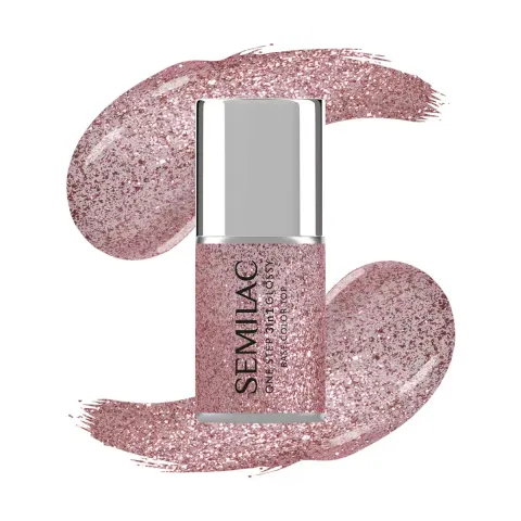 Semilac S250 Glitter Pink One Step 3w1 Lakier Hybrydowy 7ml
