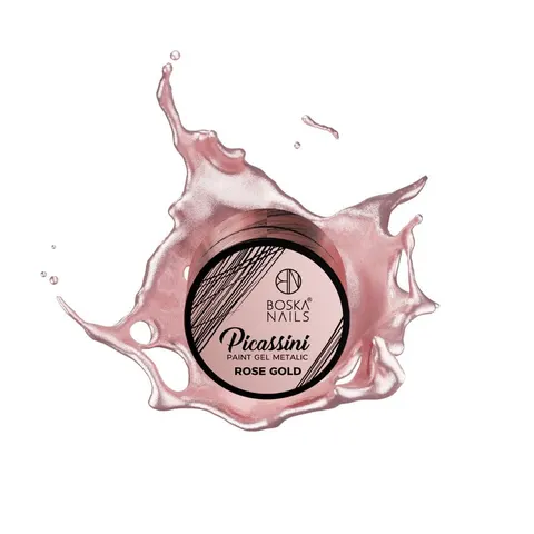 Boska Nails Metalic Paint Rose Gold Picassini Paint Gel 5ml