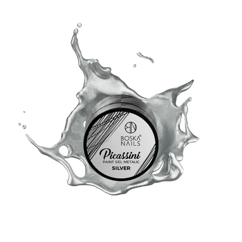 Boska Nails Metalic Paint Silver Picassini Paint Gel 5ml