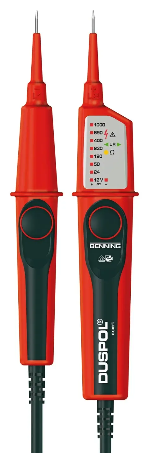 Dwubiegunowy wskaźnik napięcia DUSPOL Expert LED 12-1000V AC/DC CAT IV 600V CAT III 1000V IP65 BENNING