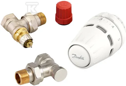 DANFOSS zestaw termostatyczny REGUS RA nut, kątowy + Głowica