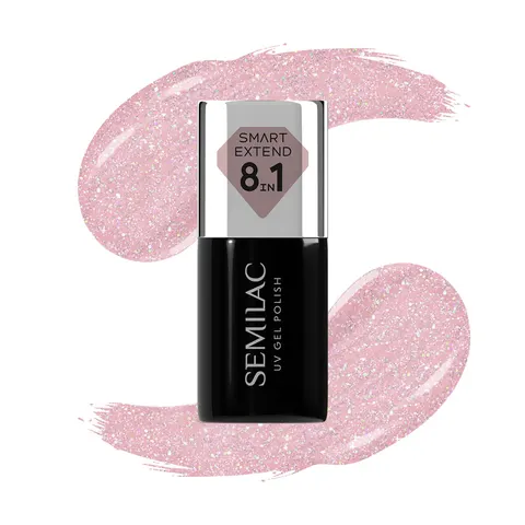 Semilac 805 Smart Glitter Dirty Nude Rose Lakier Hybrydowy 7ml