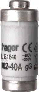 Wkladka bezpiecznikowa 40A D02 gG 400VAC, LE1840 - Hager