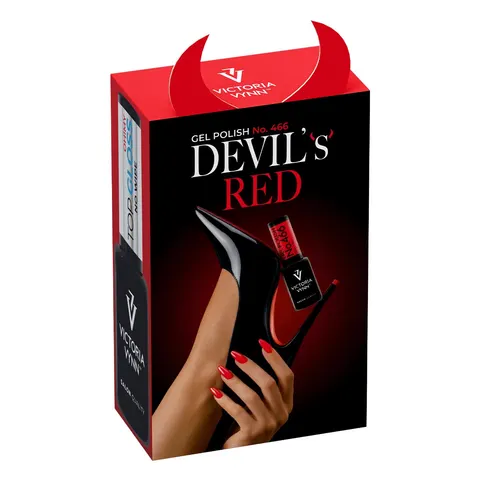 Victoria Vynn 2 PACK Gel Polish 466 Devil's Red + Top Oh! My Gloss 8ml