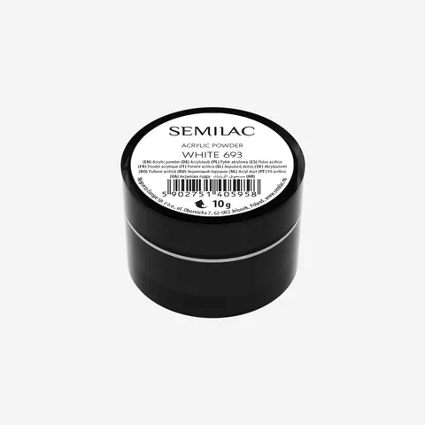 Semilac Acrylic Powder Pyłek Akrylowy 693 White 10g