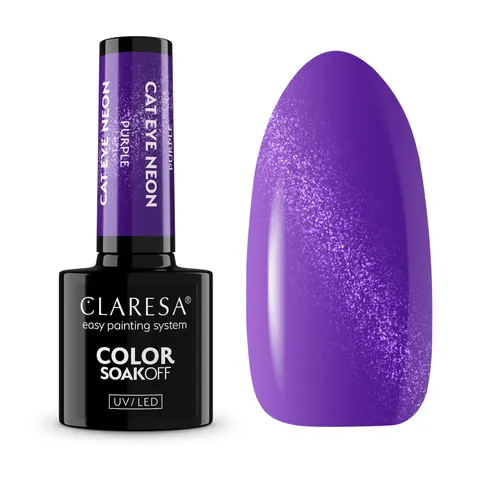 Claresa Cat Eye Neon Purple Lakier Hybrydowy 5g